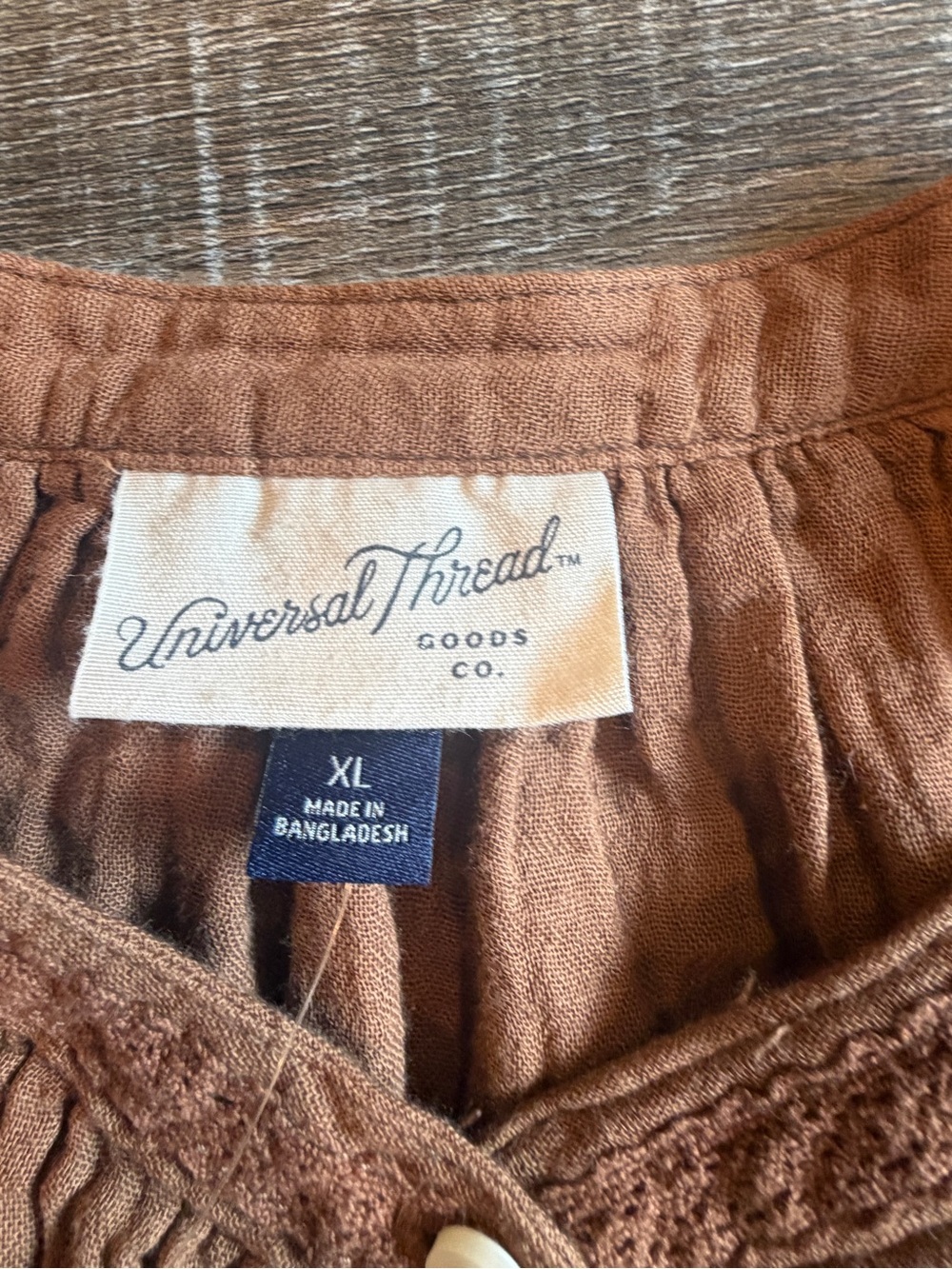 Universal Thread Lightweight Button-Down Shirt in Rust - Picture 2 of 3